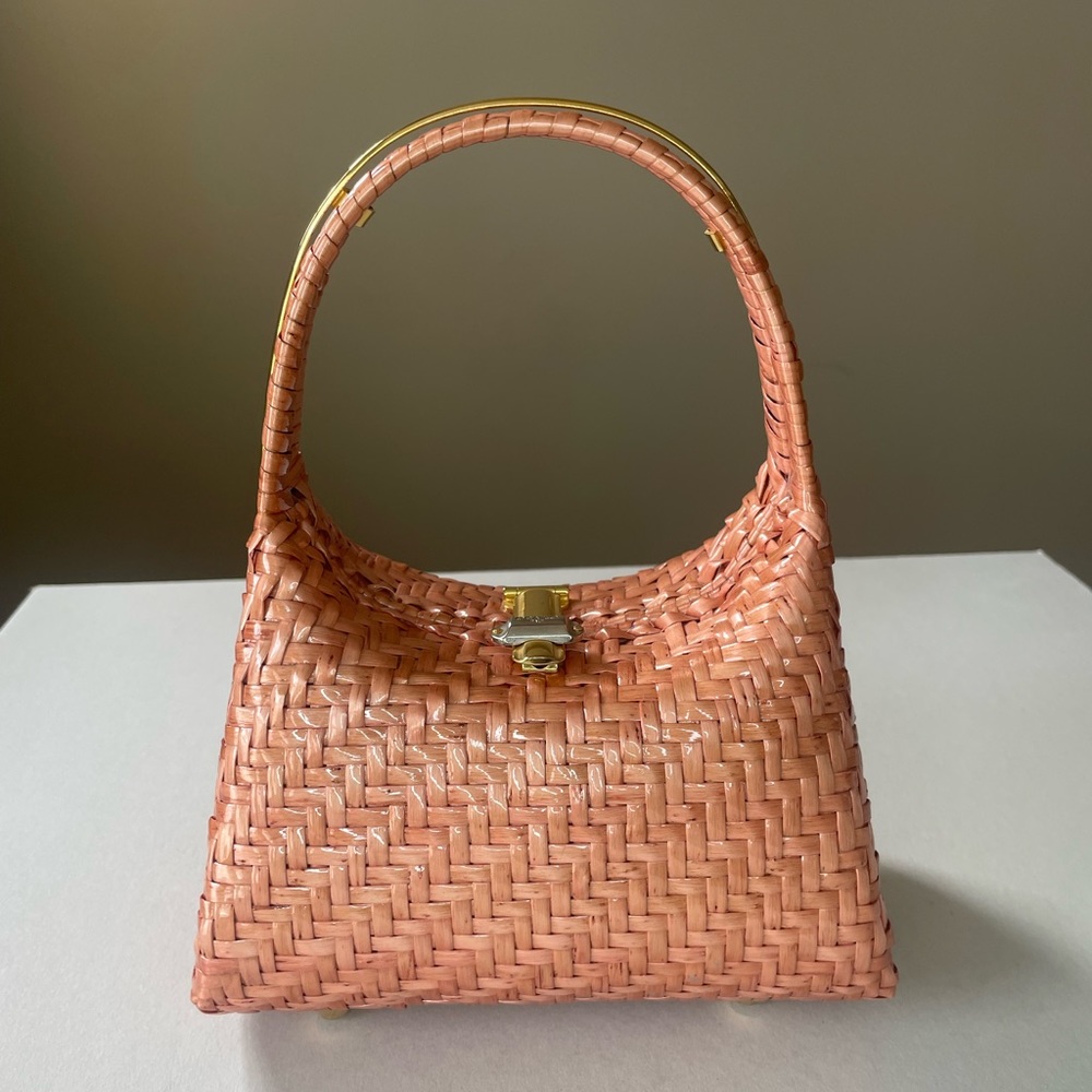 Vintage Danilo Italy Straw Intrecciato Woven Wicker Handbag - Picture 5 of 10